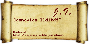 Joanovics Ildikó névjegykártya